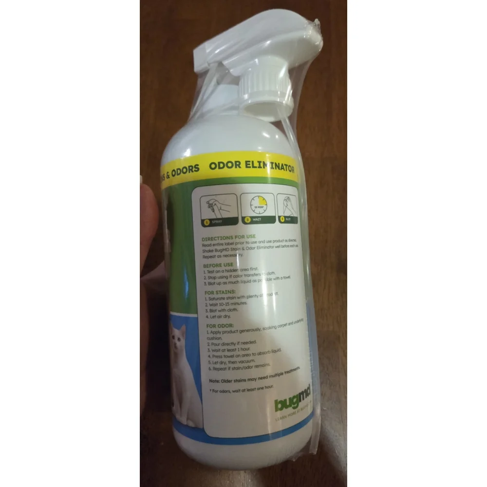 BugMD Enzyme Cleaner for Dog & Cat Urine | Pet 32 Fl Oz (Pack of 1), White